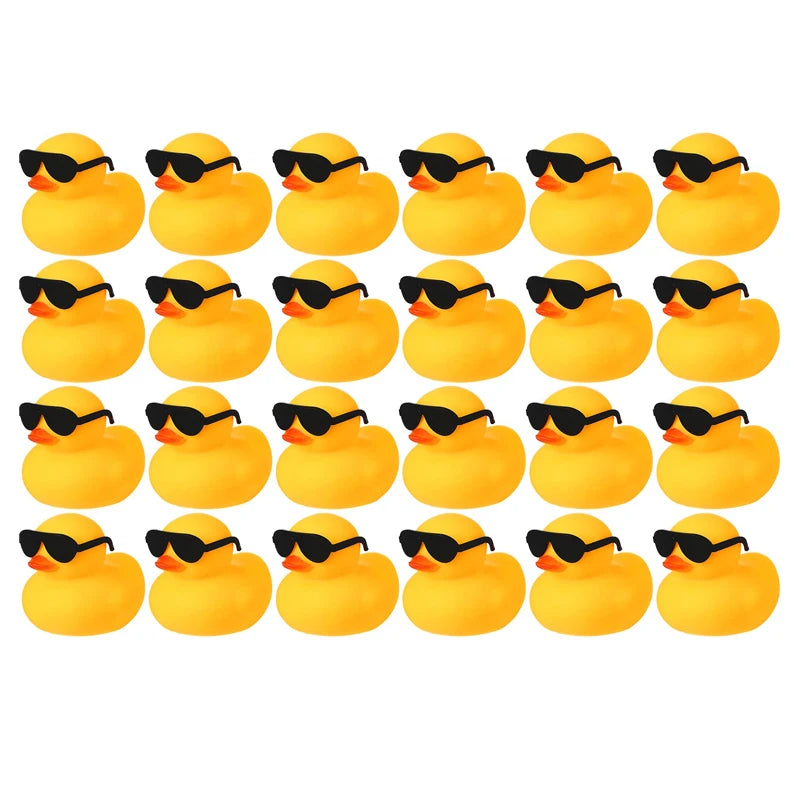 EZ 6/12/24PCS  Duck Toys Mini Rubber Ducks Squeak and Float Ducks Shower Toy for Toddlers Boys Girls