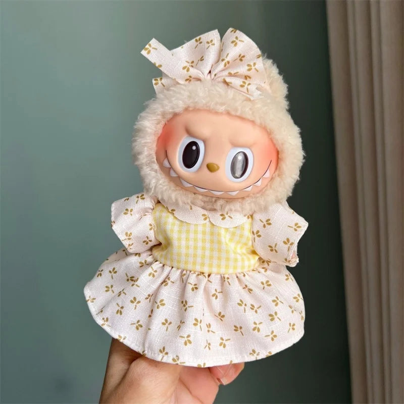 EZ Mini Plush Doll Clothes Outfit Accessories for 17cm Labubu V1 V2 and Multiple Series - The Perfect Attire for Your Doll