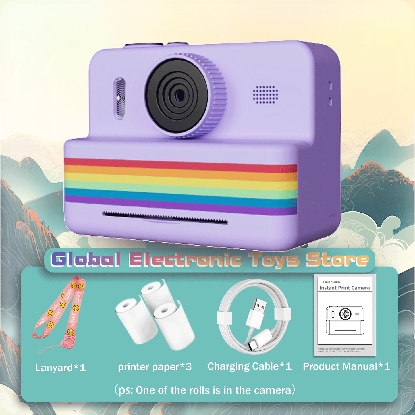EZ 2.8 Inch Large Screen Instant Print Camera, HD Digital Video Camera for Kids, Outdoor Zero Ink Portable Print Toy Camera