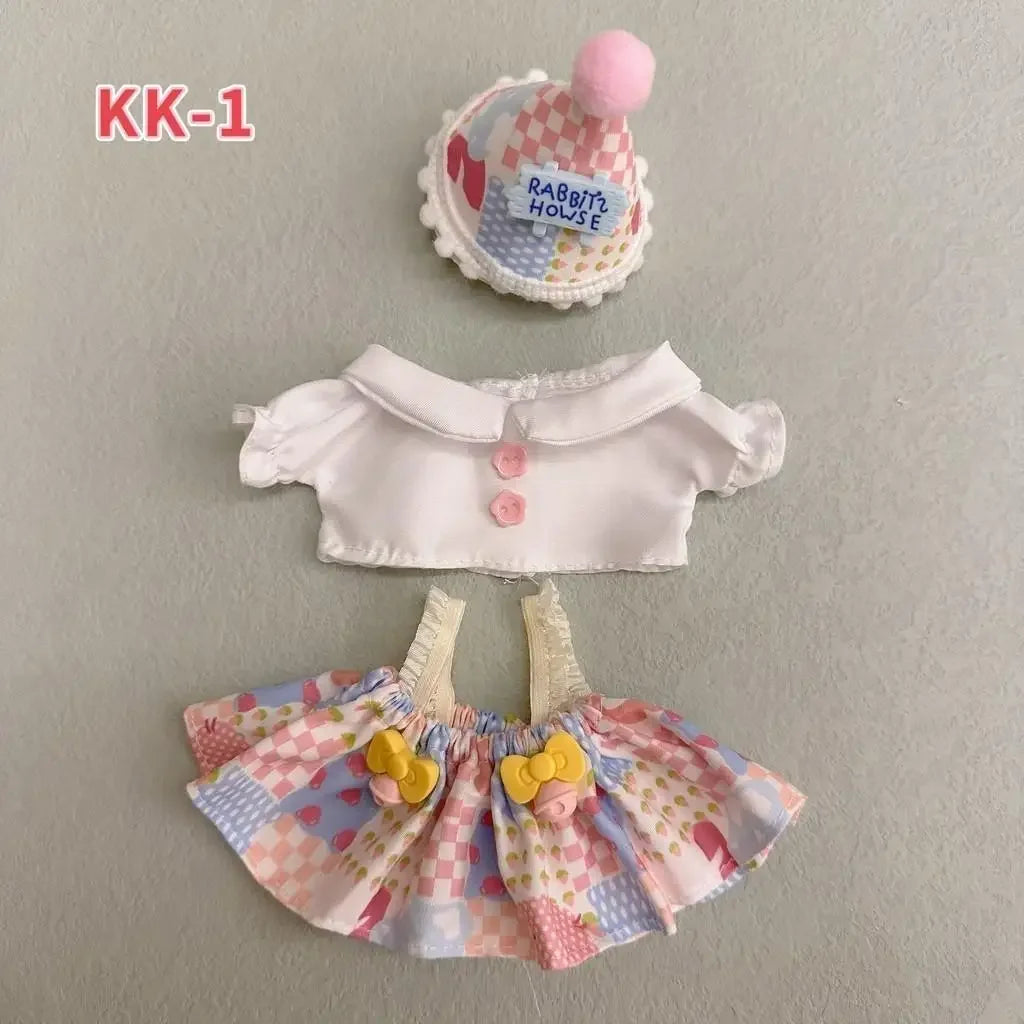 EZ 20cm Plush Doll'S Clothes Outfit Accessories For Korea Kpop Exo Labubu Idol Dolls Lolita set cute little princess skirt Clothing
