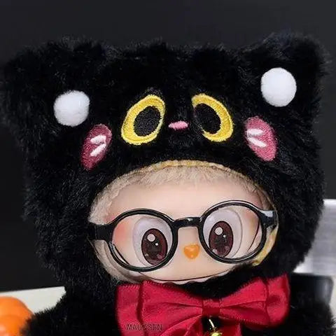 EZ For labubu Halloween pumpkin doll costume cute black cat vinyl doll dress up clothes no doll