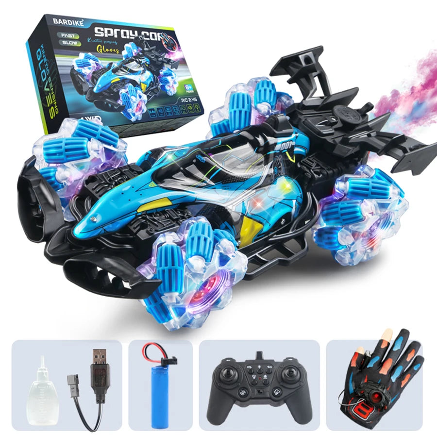 EZ Colorful lights spray stunt racing 4WD shift 2.4G wireless gesture induction racing race remote control toy car