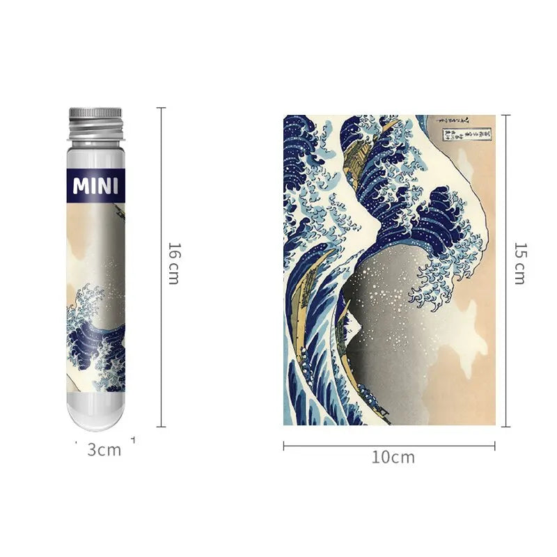 EZ 150pcs Jigsaw Puzzle Test Tube Van Gogh Sunflower Japan The Great Wave Off Kanagawa Famous Oil Paintings Puzzle Christmas Gift