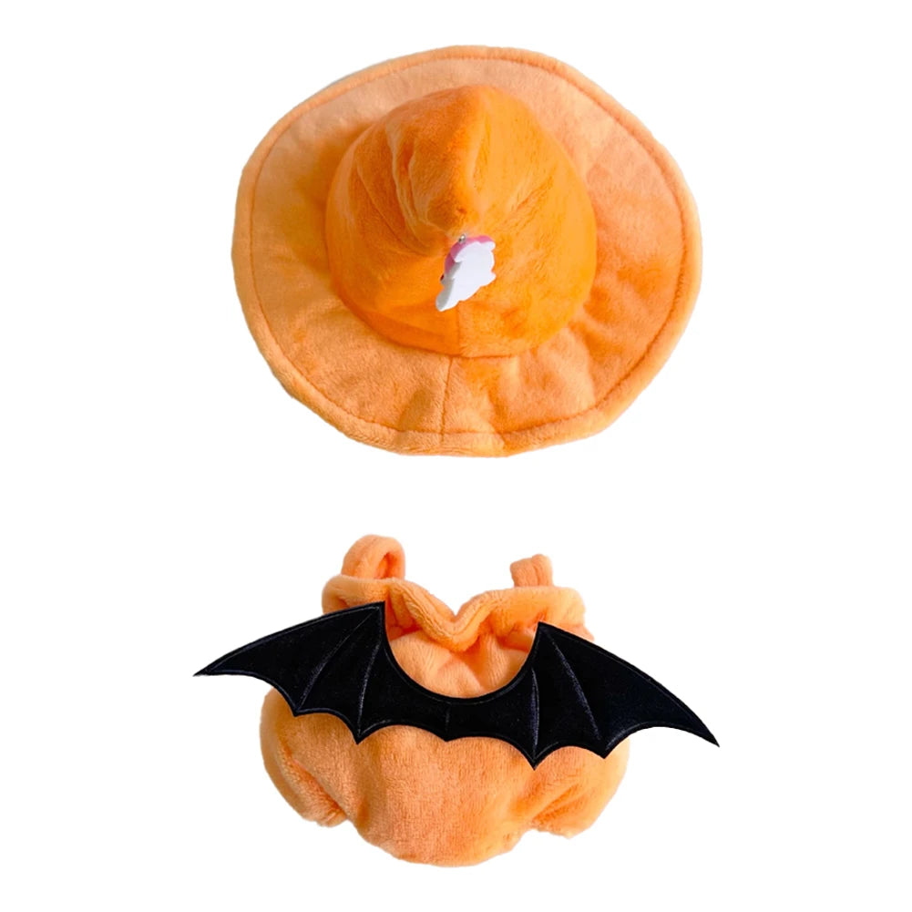 EZ For labubu Halloween pumpkin doll costume cute black cat vinyl doll dress up clothes no doll