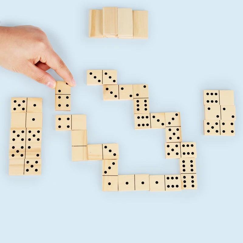 EZ wooden Domino chess set-high-quality board game toys, equipped with sturdy storage boxes, very suitable for family game nights