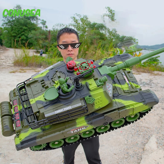 EZ 55/44/33CM Rc Tank Military War Tanks Electric Car Remote Control Simulation Shooting Radio-Controlled Crawler Toys for Boys