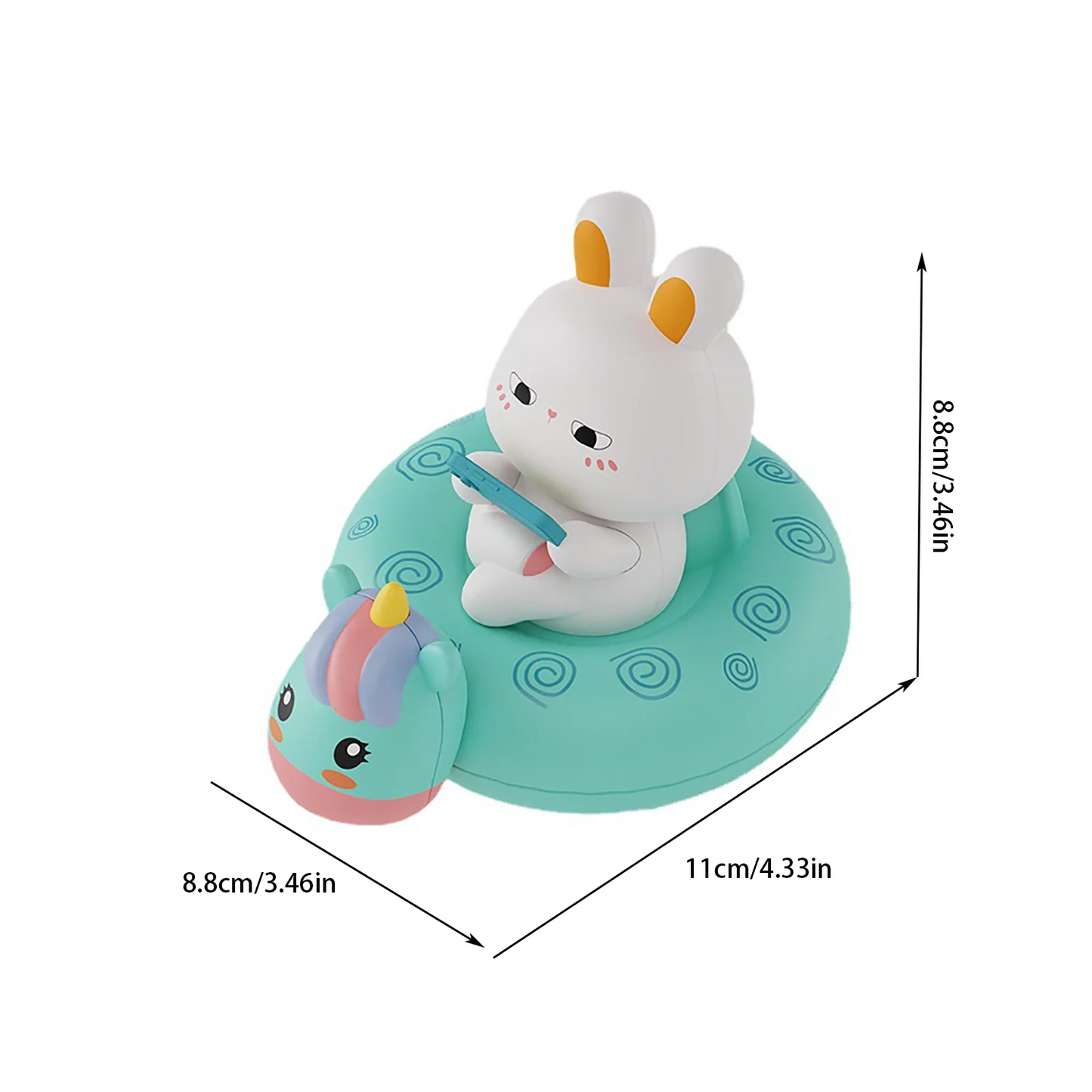 EZ Children's Water Playing Chain Rabbit Cute Pig Swimming Circle Clockwork Rowing Baby Bathroom Shower Interactive Toy