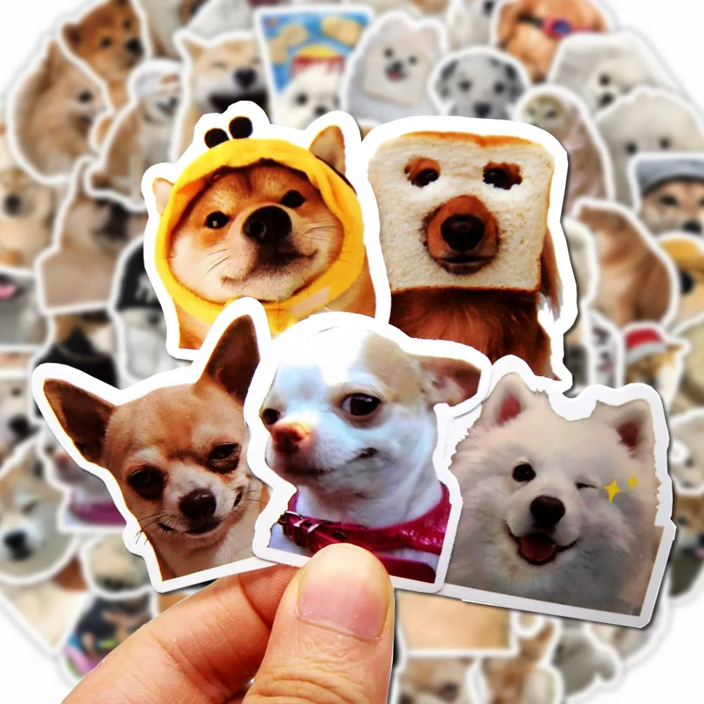 EZ 10/50/100pcs Funny Dog Stickers Cartoon Cute Decals Toy Stationery Guitar Phone Bicycle Laptop Luggage Car Graffiti Kids Sticker