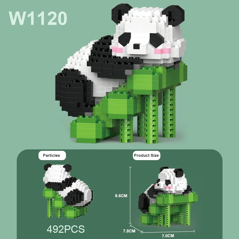EZ Creative DIY Assemable Animal Cute MINI Chinese Style Animal Panda Building Block Educational Boy Toys For Children Model Bricks