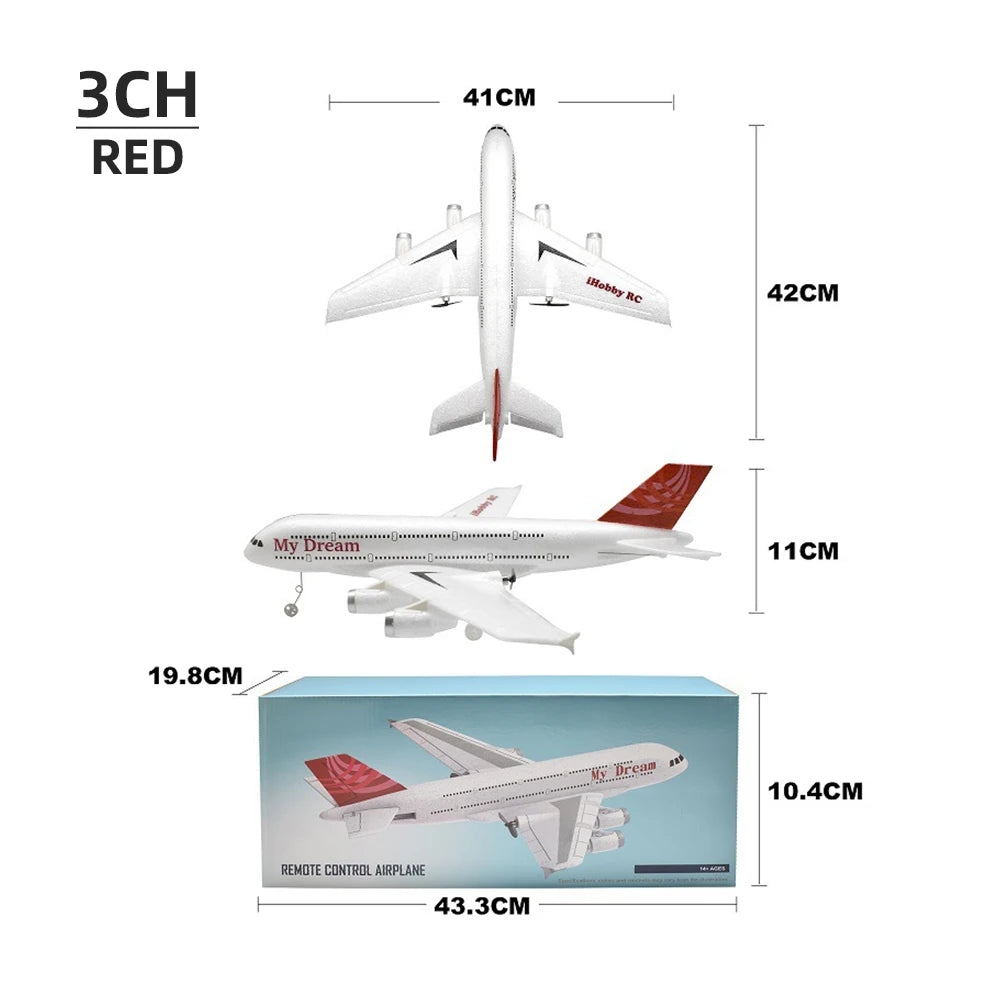 EZ A380 Airplane Airbus RC Airplane Foam Toys 2.4G Glide Fixed Wing RTF Plane Outdoor Toys Drone Modle Easy Fly Children Gift