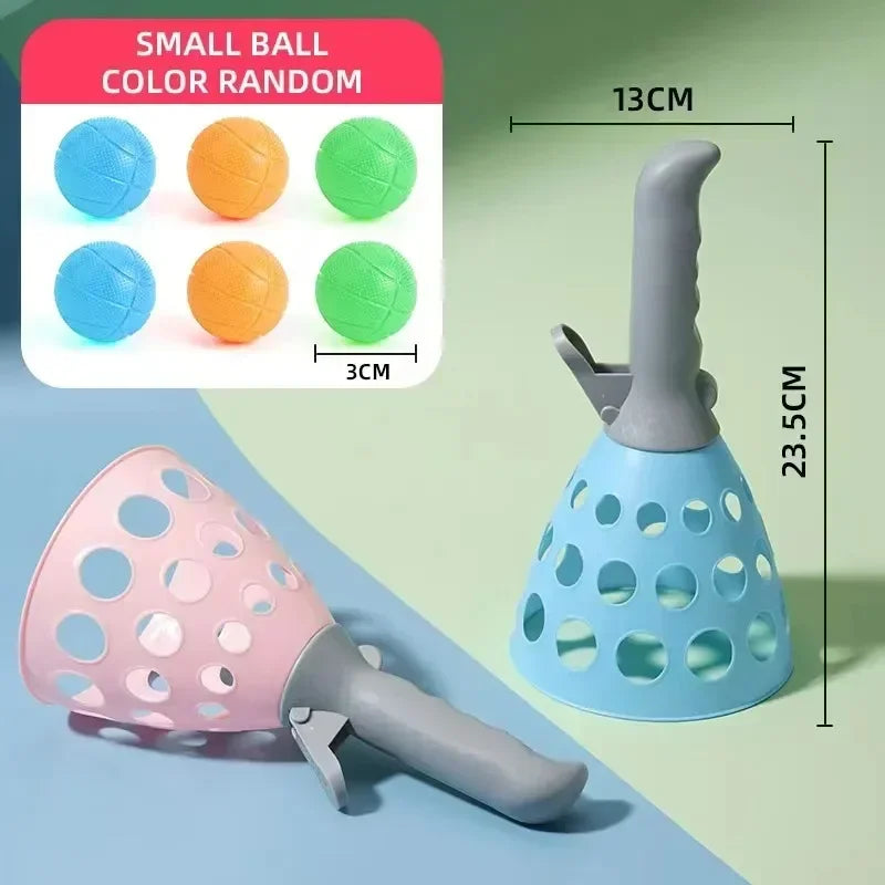 EZ Children's Puzzle Throwing Catapult Ball Parent-child Interaction Fun Elastic Catapult Boy and Girl Double Sports Toys Gift