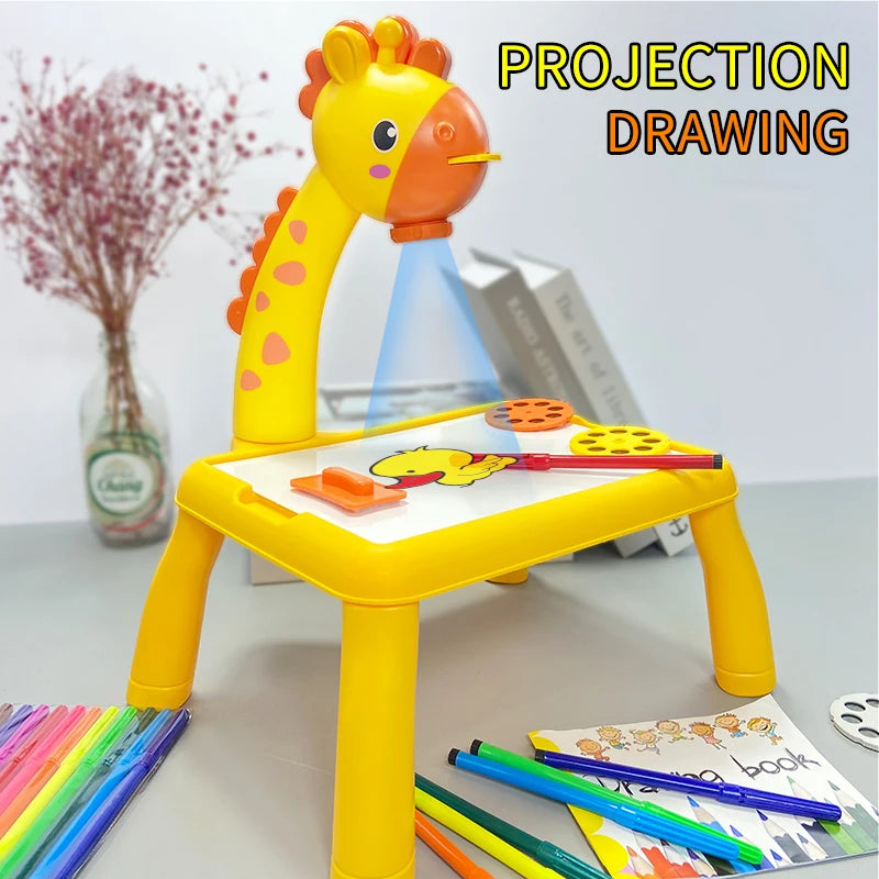 EZ Children's Projection Drawing Board Multi-functional Drawing Table Projector Graffiti Puzzle Toy