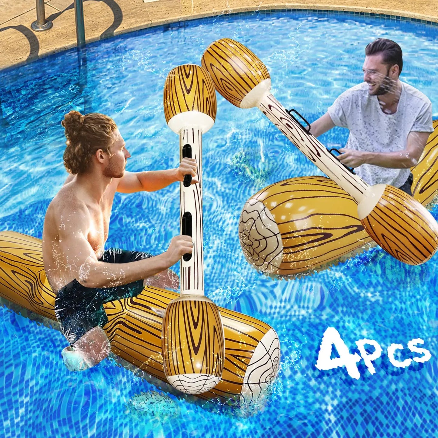 EZ Pool Fighting Float Row Toy 2 Player Water Sport Inflatable Floating Playing Game Swimming Ring Gladiator Raft for Kid Adult Toy