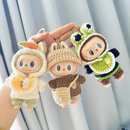 EZ 17cm Mini Plush Doll'S Clothes Outfit Accessories For Korea Kpop Exo Labubu Idol V1 V2 sweater headband set Clothing Gift
