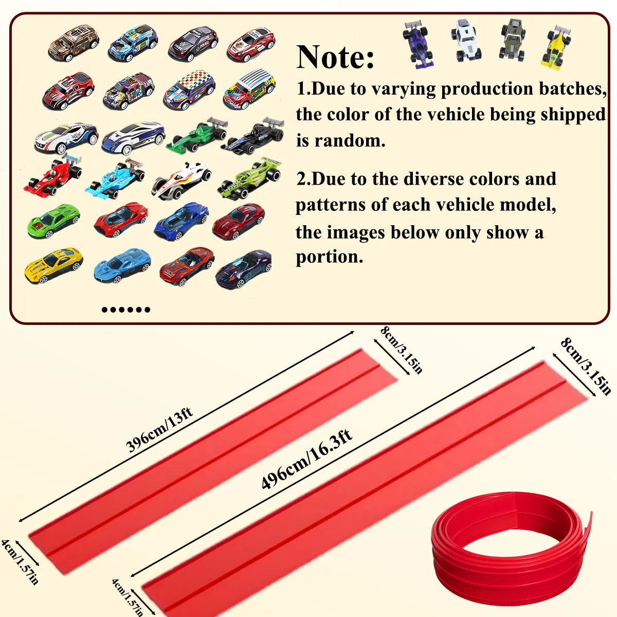 EZ Flexible Race Track Children Toys DIY Double-track Racing Car Ramp Compatible 1/64th Cars Portable Rolls Up Boy Christmas Gift