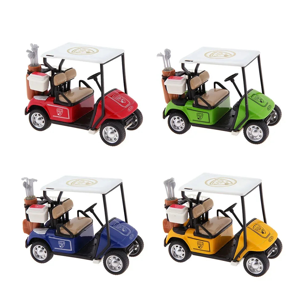 EZ 1/36 Golf Model Car Mini Pullback Action Golf Cart Model Kids Toy Easy Operation with Light Music Safe for Children Holiday Gift