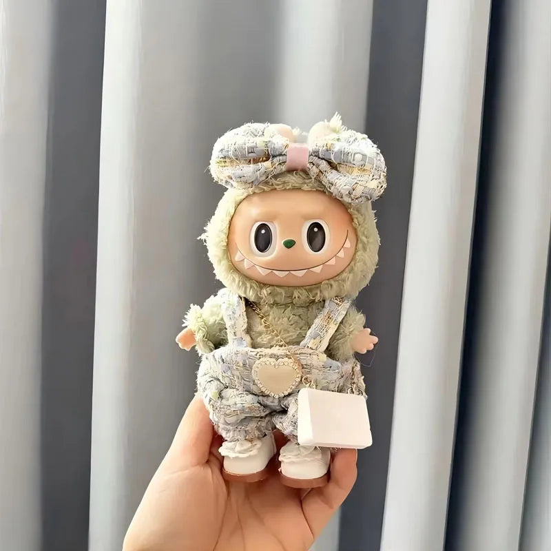 EZ Labubu 17cm Doll's Clothes Shoes Bag The Monster Outfit Accessories Clothing DIY Kids Gift Sweet Princess High-quality Dress