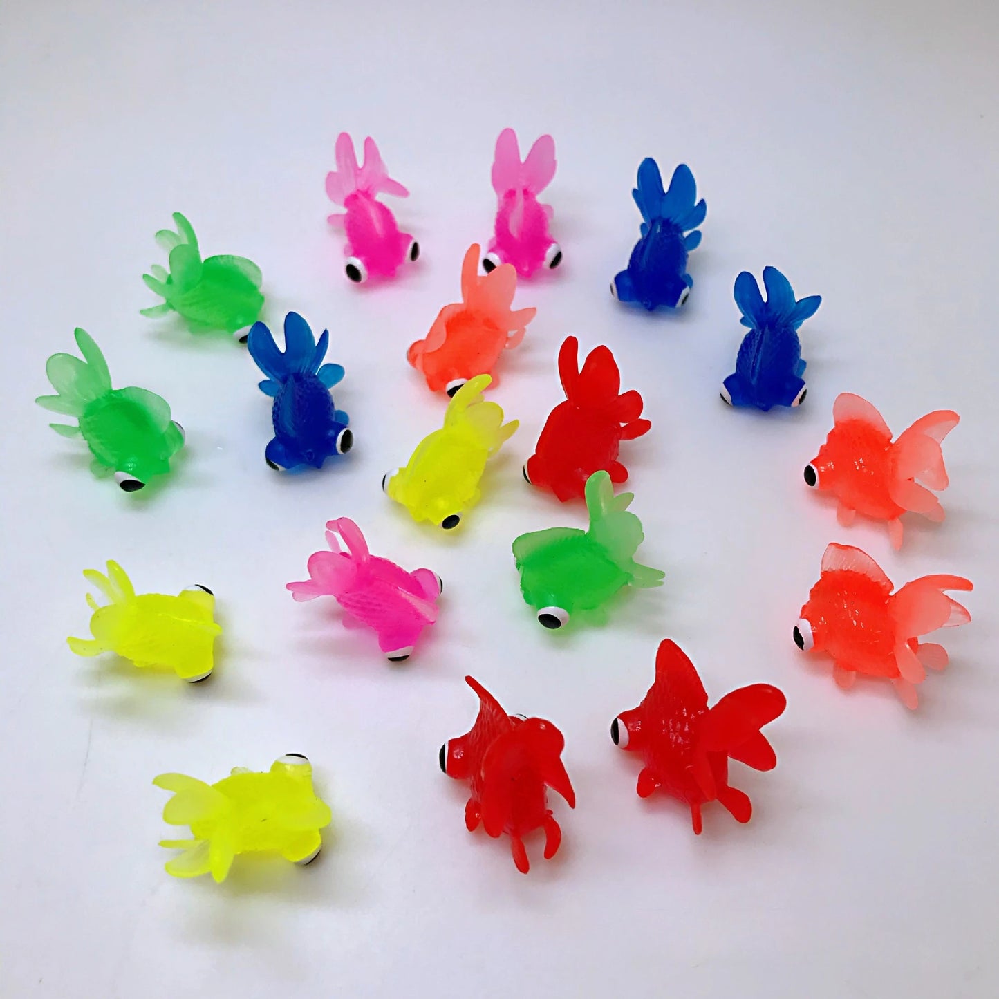 EZ Children's Water Toy Soft Rubber Marine Life Buoy Goldfish Net Fishing Model Swimming Bathtub Holiday Gift