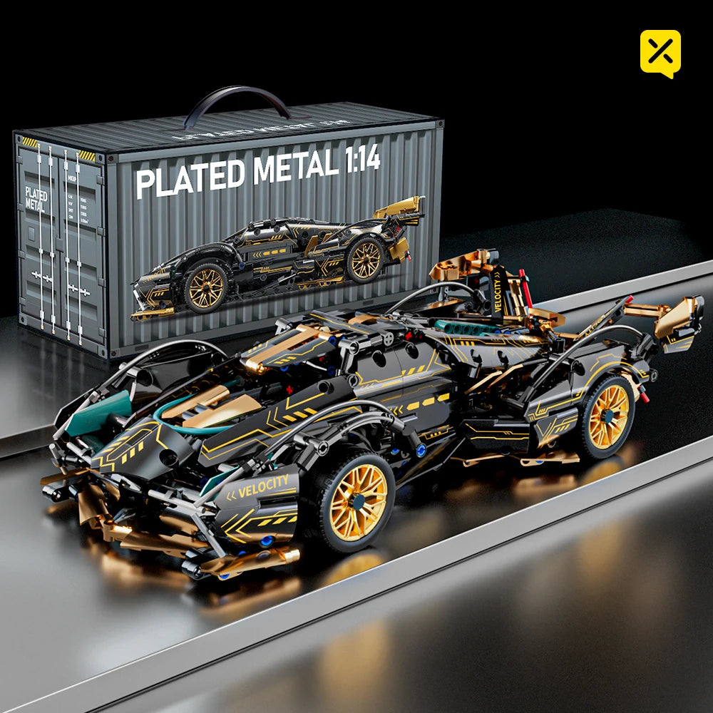 EZ ToylinX Technical Building Blocks Racing Sport Car Speed Vehicle Model City Mechanical Super Bricks Puzzle Toys Adult Gift