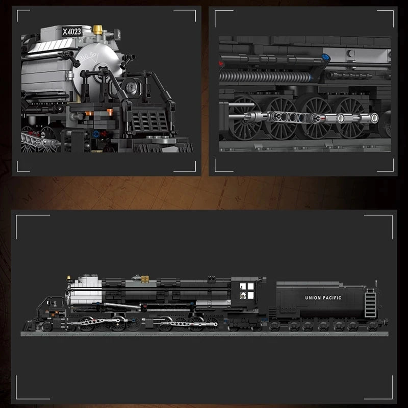 EZ Classic Technical Train Buildings Blocks Big Boy Steam Locomotive Railway Tracks Sets  DIY Kids Toys For Birthday Christmas Gift