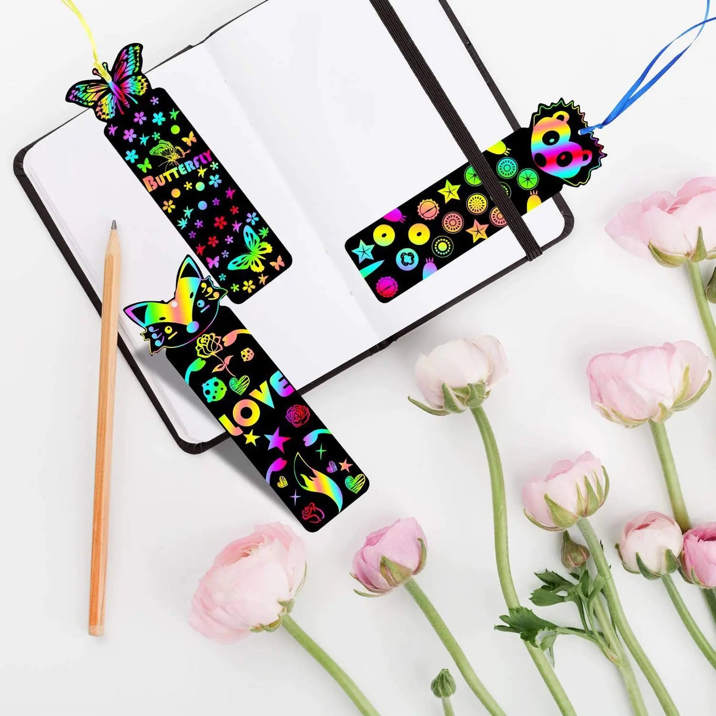 EZ 24/48 Pcs Animal DIY Toys Scratching Painting Paper Alien Scratching Painting Colorful Scratching Paper For Kids