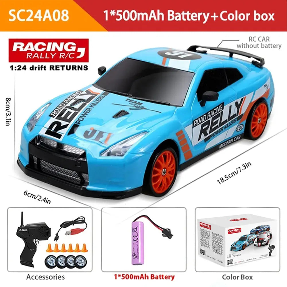 EZ 4WD Remote Control Car RC Drift 1:24 20KM/H High Speed Vehicle with LED Lights Racing Sport Toy for Adults Boys Girls Kids Gifts