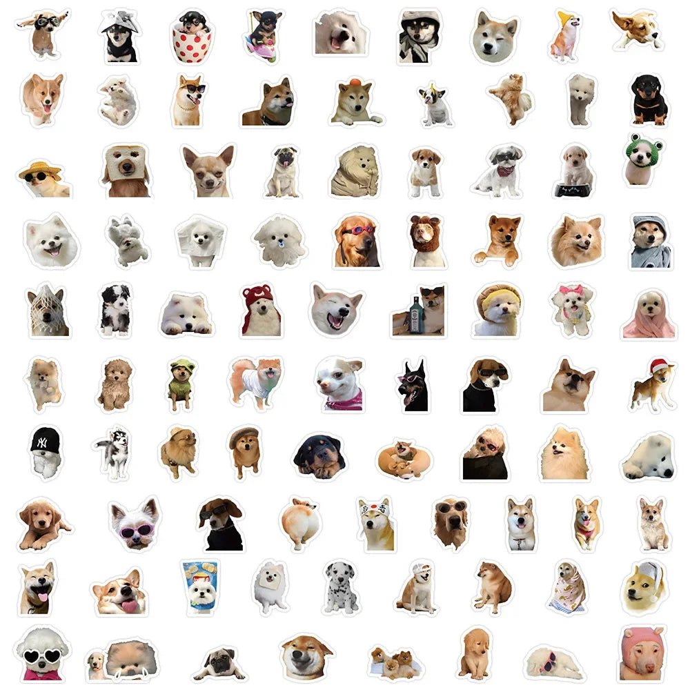 EZ 10/50/100pcs Funny Dog Stickers Cartoon Cute Decals Toy Stationery Guitar Phone Bicycle Laptop Luggage Car Graffiti Kids Sticker