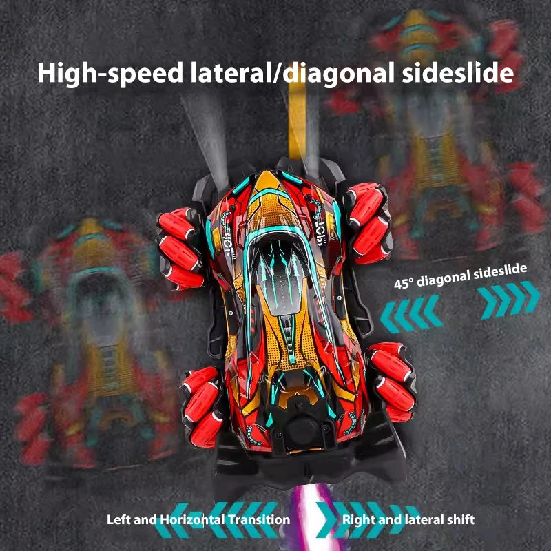 EZ WLtoys F1 Drift RC Car With Led Lights Music 2.4G Glove Gesture Radio Remote Control Spray Stunt Car 4WD Electric Children Toys