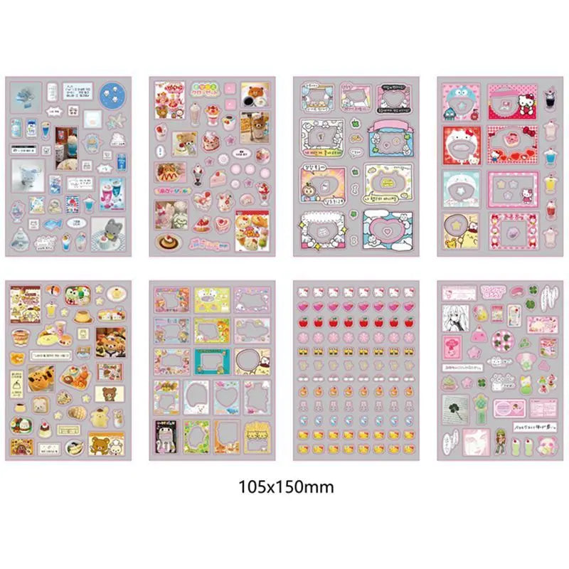 EZ 6pcs/10pcs Set Y2K Random Cute Glitter Laser Sticker for Phone Camera Luggage Journal Sticker Kawaii Decoration Sticker Gift