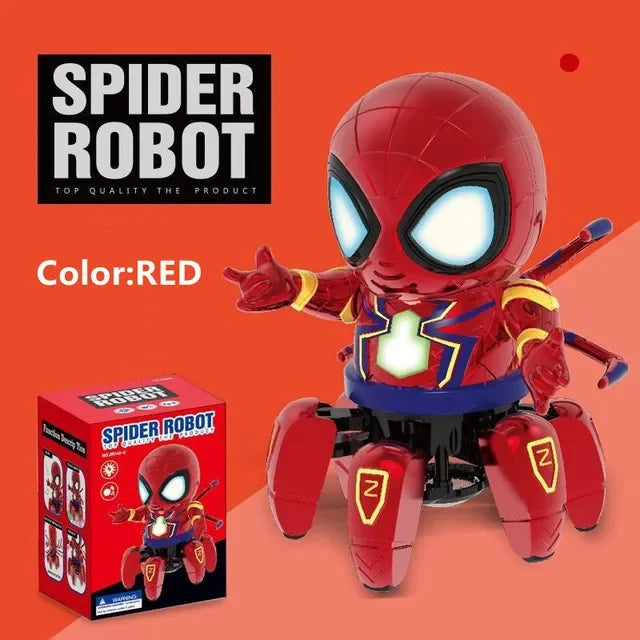 EZ Marvel The Amazing Spider Man Dancing Robot Musical Light Electric Toy Doll Spiderman Action Figure Children Funny Birthday Gift