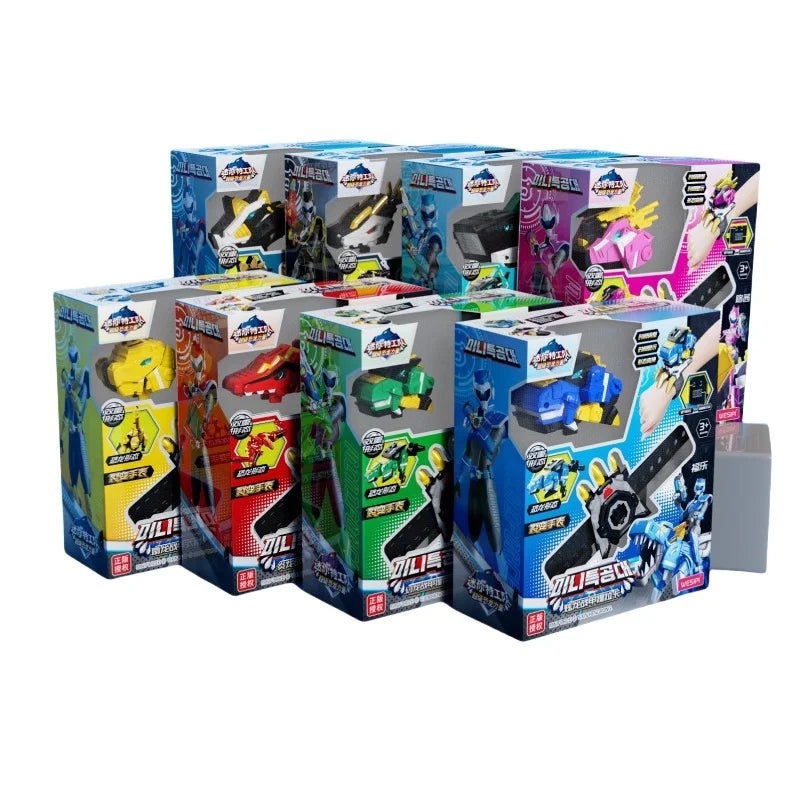 EZ Genuine Mini Secret Service Watch Toy Boy Mecha Robot Ruper Dinosaur Power Deformation Toy Suit Action Figures Kids Gifts