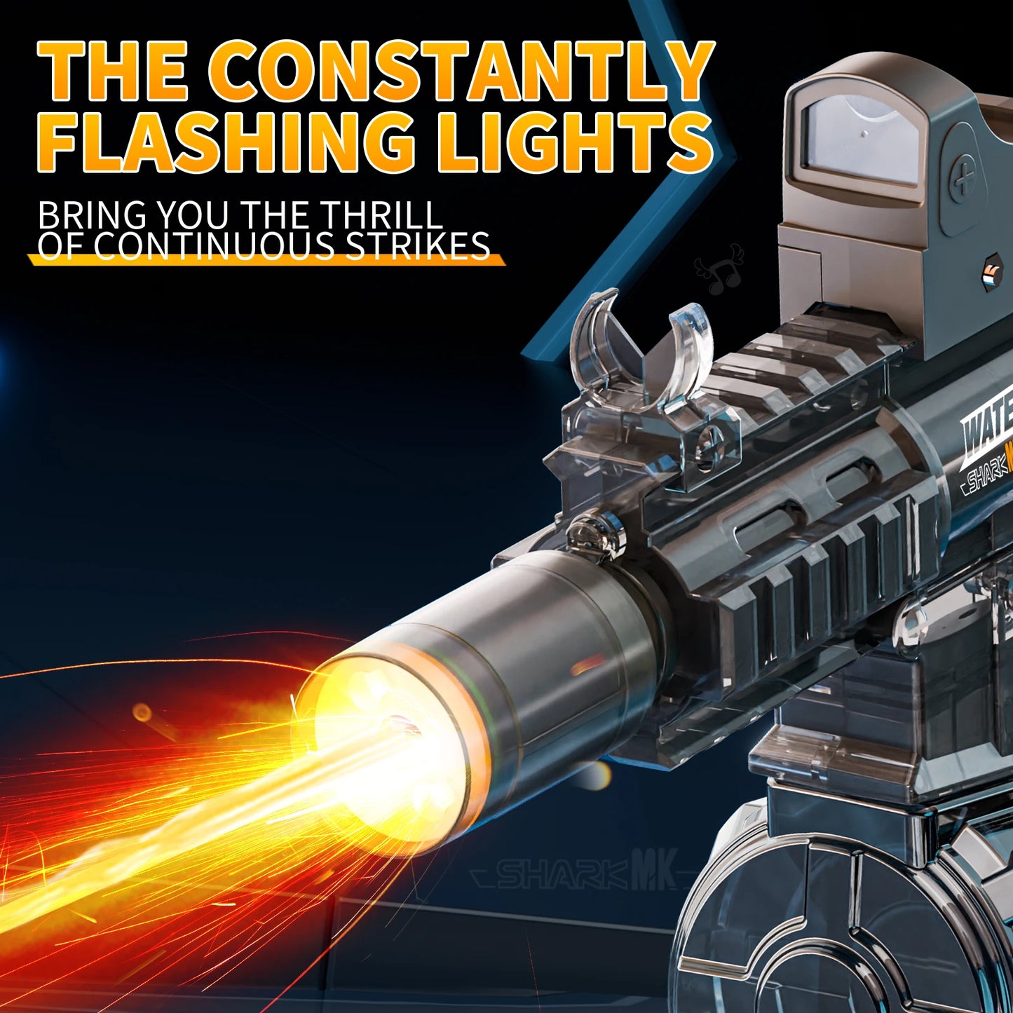 EZ New M416 Electric Water Gun With light Sprays Flame Effect Continuously High-pressure High-speed Powerful Outdoor Water Gun Toys