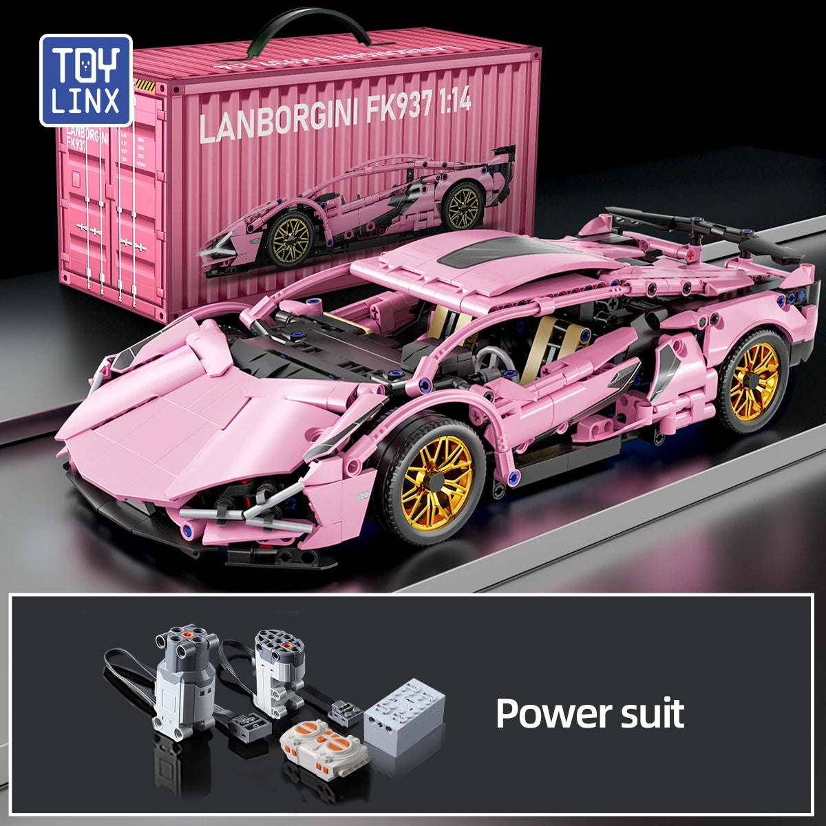 EZ ToylinX Technical Building Blocks Racing Sport Car Speed Vehicle Model City Mechanical Super Bricks Puzzle Toys Adult Gift