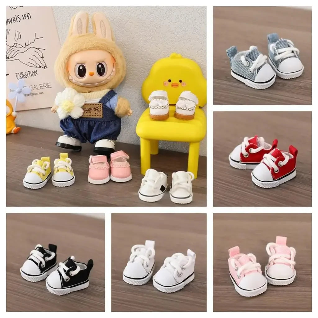 EZ (Only shoes)For LABUBU 17cm Cotton Dolls Shoes Toys Casual Sports Shoes Dolls Accessories for labubu outfits
