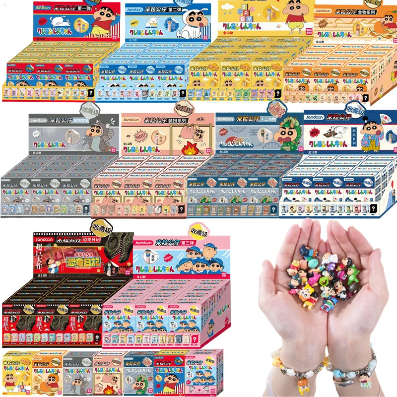 EZ Crayon Shin-Chan Anime Figures Creative Peripheral Dinosaur Diary Baby Rice Grains Doll Model Blind Boxs Toys Children's Gifts