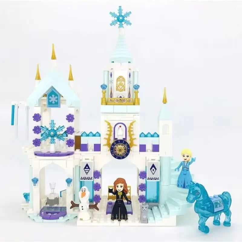 EZ Disney Frozen Princess Snow Castle Building Blocks Toys Sets Movies Educational Assembled Toys DIY Gifts For Girls