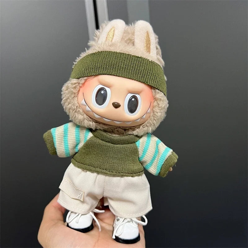 EZ Mini Plush Doll Clothes Outfit Accessories for 17cm Labubu V1 V2 and Multiple Series - The Perfect Attire for Your Doll