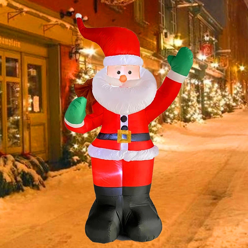 EZ Backpack Santa Claus Christmas Decoration Inflatable Toys With LED Light 1.8M Inflatable Model Holiday Gift Indoor Outdoor Decor
