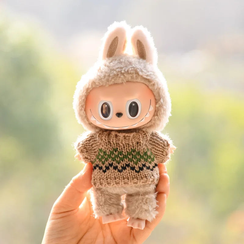 EZ 17cm Cute Mini Plush Doll'S Clothes Outfit Accessories For Korea Kpop Exo Labubu Idol Dolls Sweater Clothing DIY Kids Girl Gift