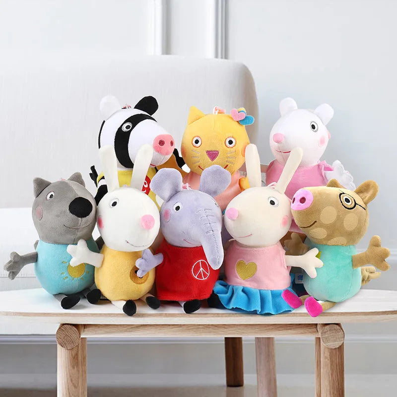 EZ 19cm 100% Genuine PEPPA PIG Stuffed Soft Doll Peppa George Zoe Suzy Rebecca Emily Danny Pedro bear Dinosaur Children Plush toy