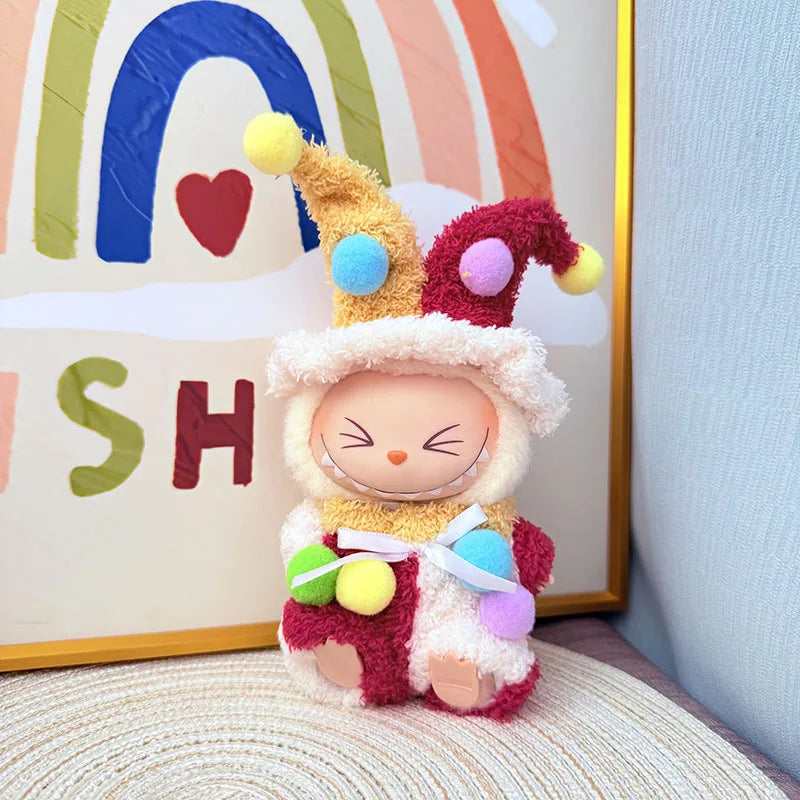 EZ Labubu Baby Clothes Plush Cartoon Pink Pig Set For 1st and 2nd Gen 17cm Labubu/Dora Vinyl Doll Outfit