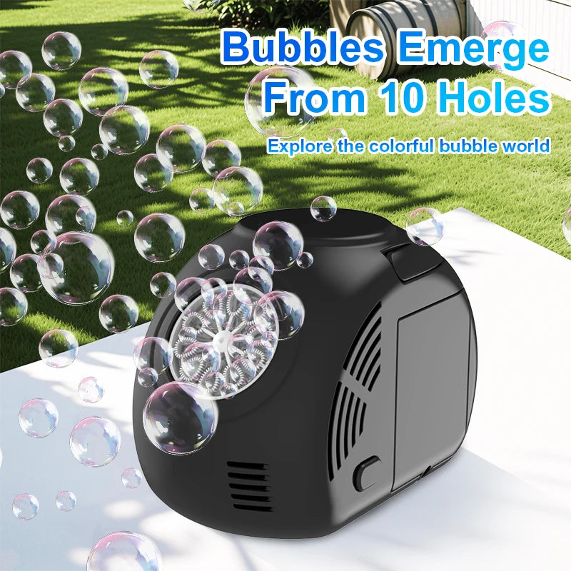 EZ Fully Automatic Handheld Bubble 10 Hole Outdoor Wedding/Birthday Party Children's Bubble machine without battery bubble water