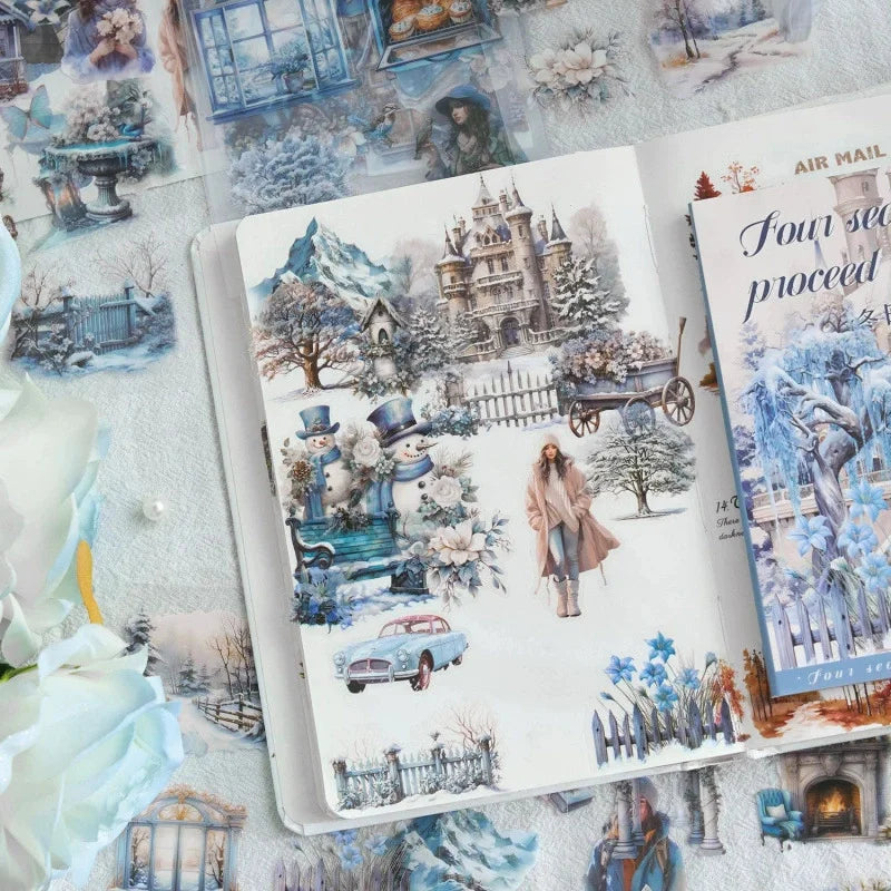 EZ 20pcs PET Stickers Season Series PET Decorative Stickers DIY Diary Girls Scrapbooking Material Decor Album Stationery Stickers