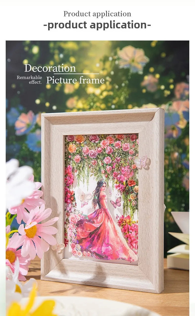 EZ 1Pc Flower vine sticker Rose Bougainvillea Ivy vine moss beautiful sticker DIY handmade photo album decorative sticker