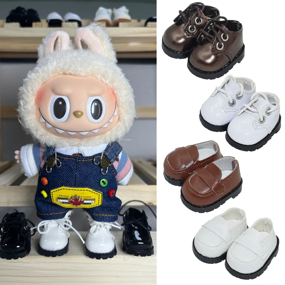 EZ For LABUBU Leather Shoes Suitable for 17cm Cotton Dolls Shoes Boots Toys Casual Sports Shoes Dolls Accessories DIY Doll Toys