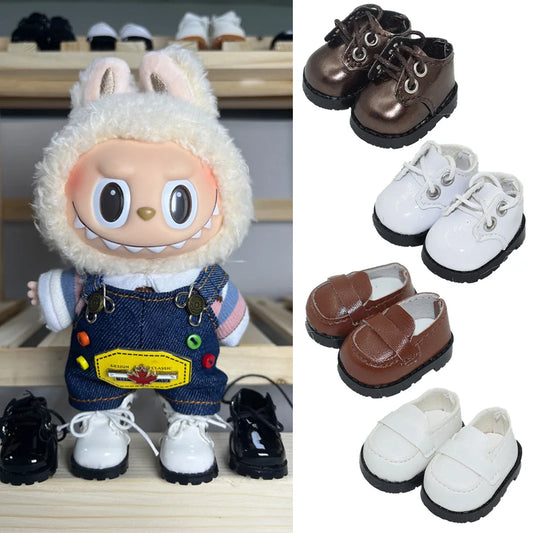 EZ For LABUBU Leather Shoes Suitable for 17cm Cotton Dolls Shoes Boots Toys Casual Sports Shoes Dolls Accessories DIY Doll Toys