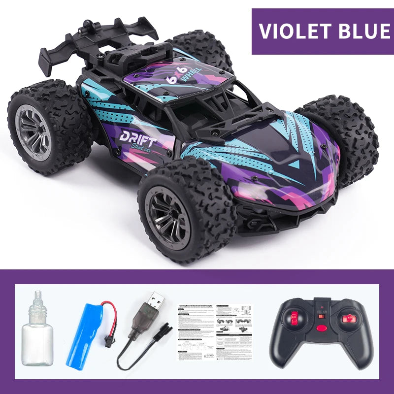 EZ Children's Alloy Remote Control Car Morphing Six-Wheeled RC Off-Road Climbing Stunt Four-Wheel Drive Spray Drift Racing Car Toys