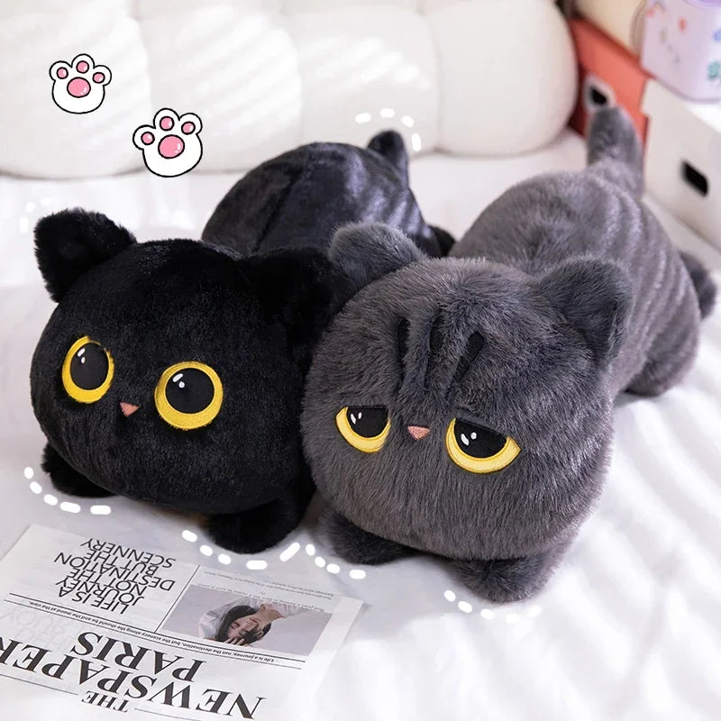 EZ New Cute Cat Lying Doll Plush Sofa Pillow Kawaii Cartoon Animal Gift Stuffed Toy Office Home Sleep Decor Valentine's Day
