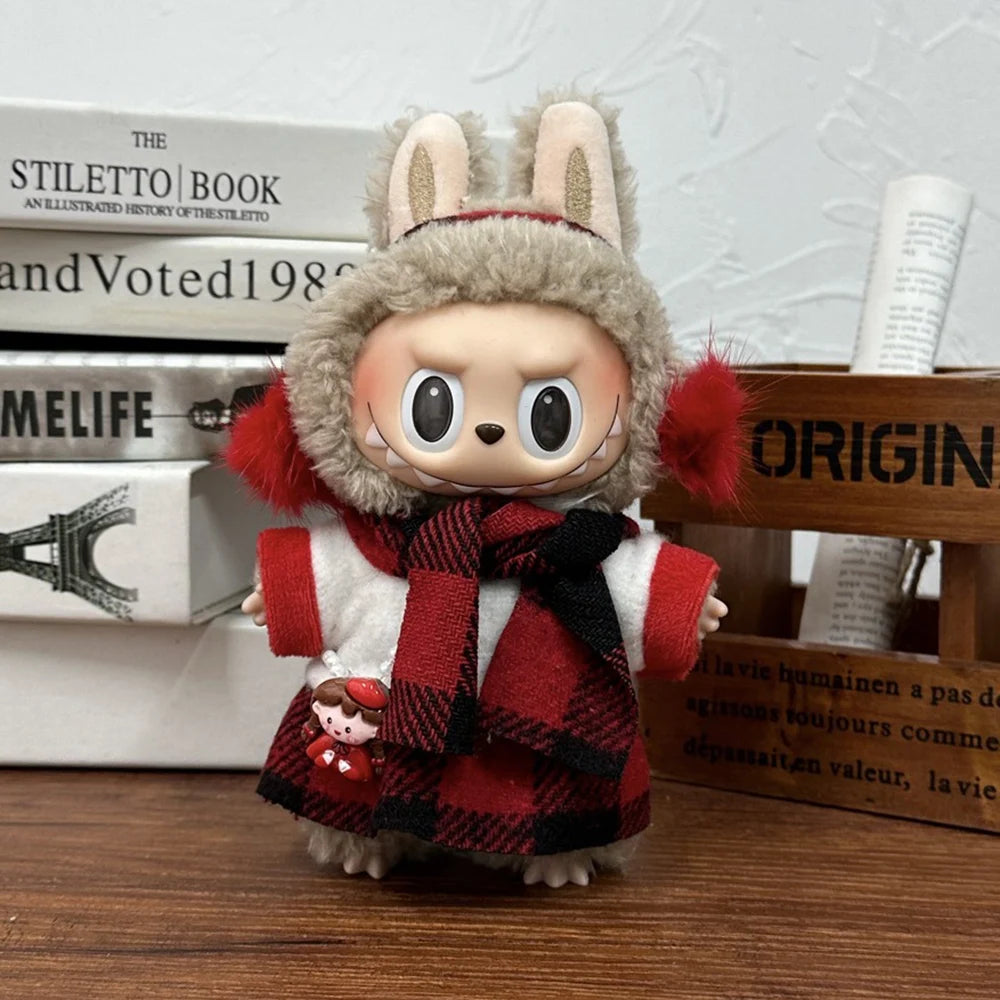 EZ Cute Mini Plush Doll Clothing Accessories For Labubu Red Set Clothing Gifts Clothing Accessories Children Gifts