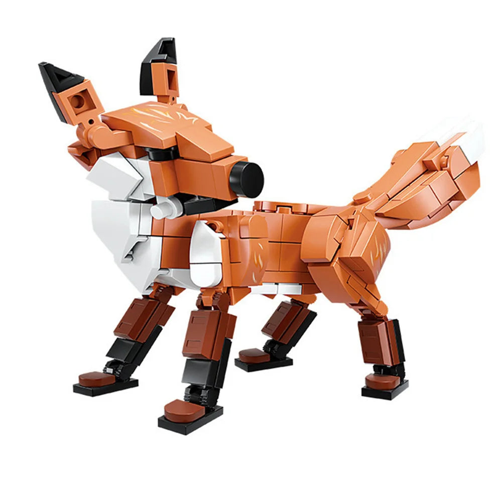 EZ Animals Figures Fox Kangaroo Giraffe Figure Model Building Blocks Kits Toys For Children Wild Animal Kids Gifts
